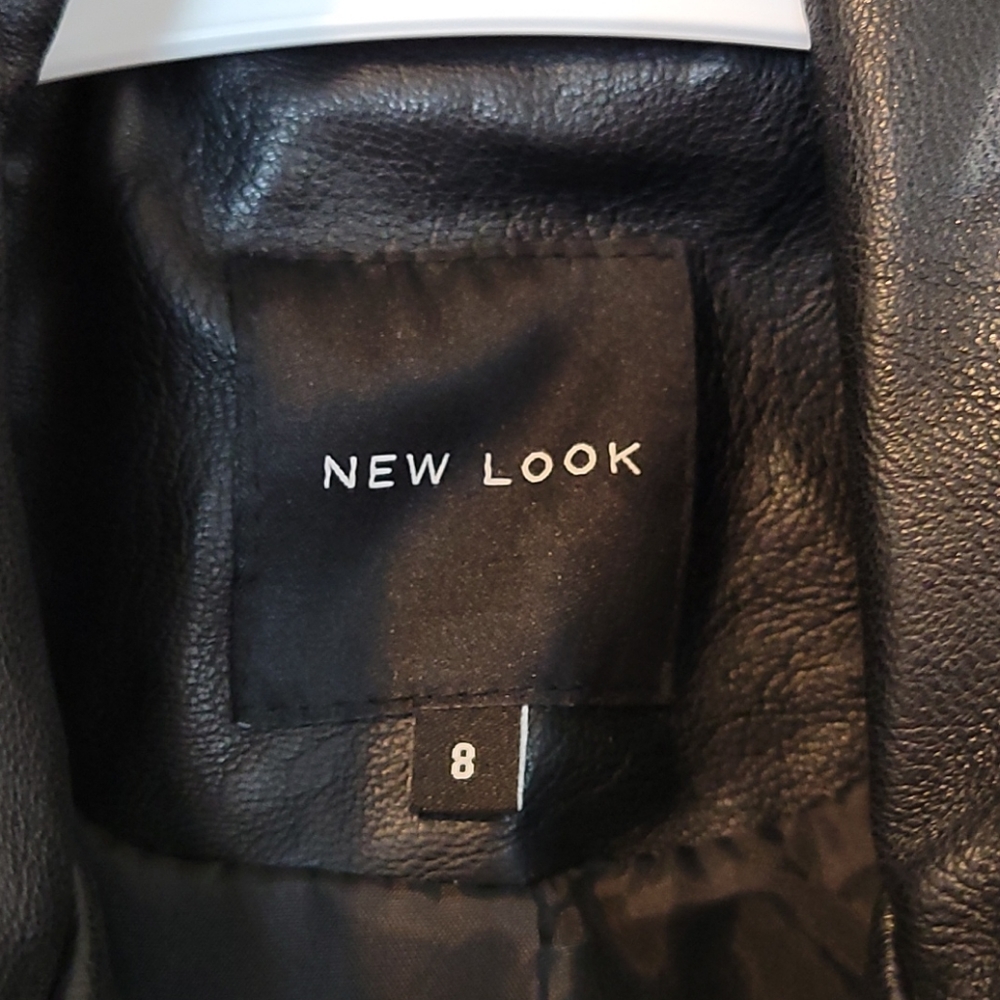 Moto faux leather jacket, black, size 8, New Look - Picture 3 of 10